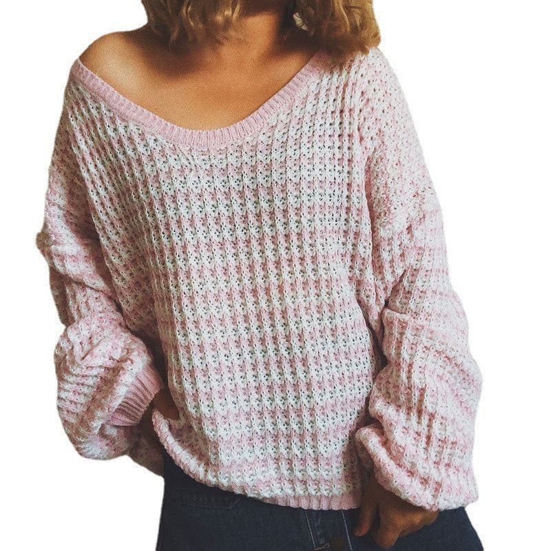 Pullover Striped Women's Knit Sweater