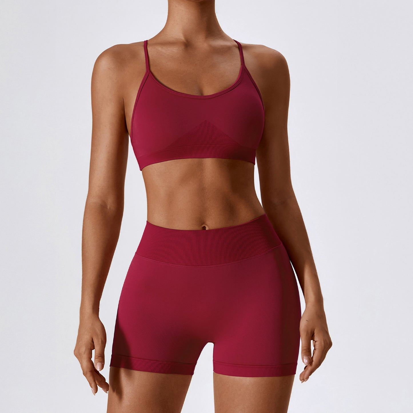 Seamless Beauty Back Clothes Running Quick-drying Tight Sports Fitness Clothes Suit Women