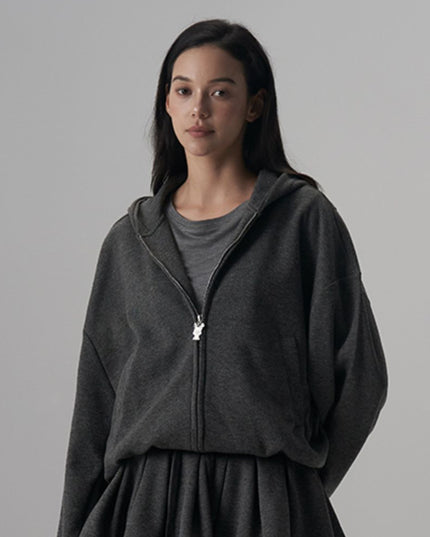 Silk Wool Casual Sports Loose Fit Hoodie Half Skirt Set