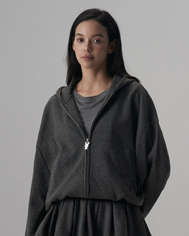 Silk Wool Casual Sports Loose Fit Hoodie Half Skirt Set