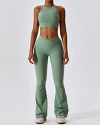 2 Bra Wide Leg Pants Green