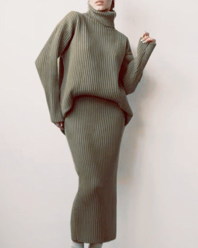 Loose Fashion High Collar Thermal Head Cover Two-piece Sweater Women's INS