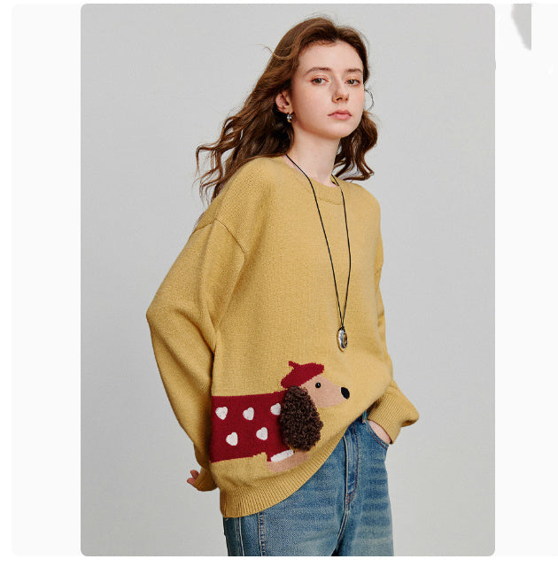 Christmas Sausage Dog Fairy Tale Style Sweater