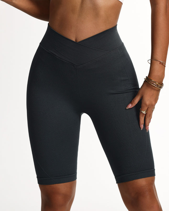 Cross Waist Peach Hip Shorts