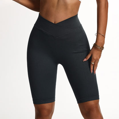 Cross Waist Peach Hip Shorts