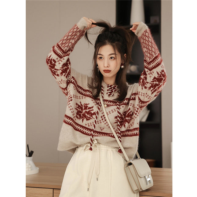 Pure Wool Sweater Lazy Style Base Hooded Sweater