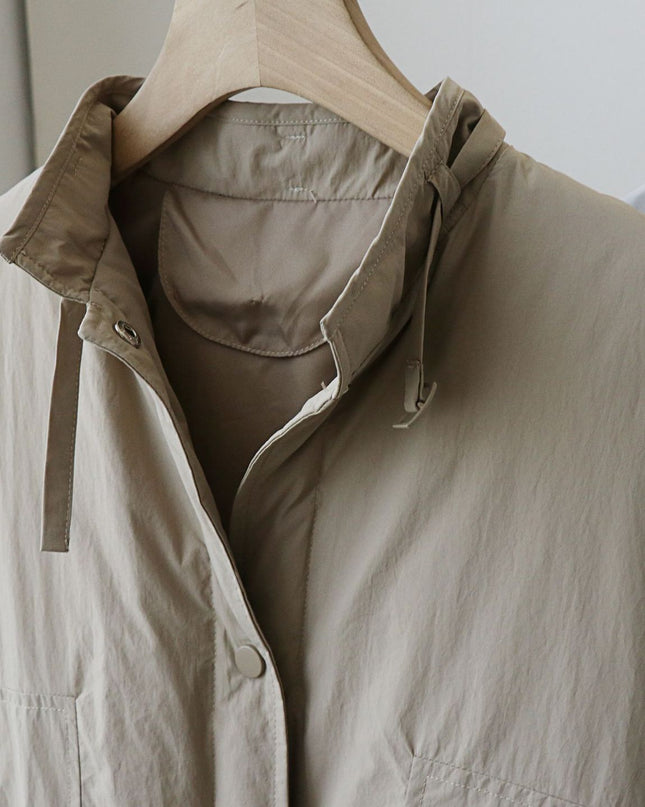 Button Round Neck Women's Down Jacket