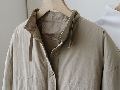 Button Round Neck Women's Down Jacket