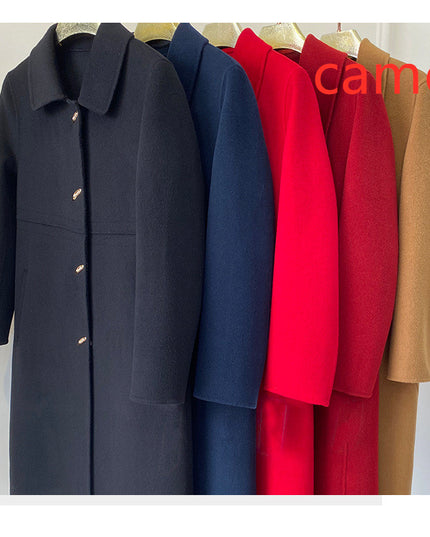 High woven double-sided cashmere coat