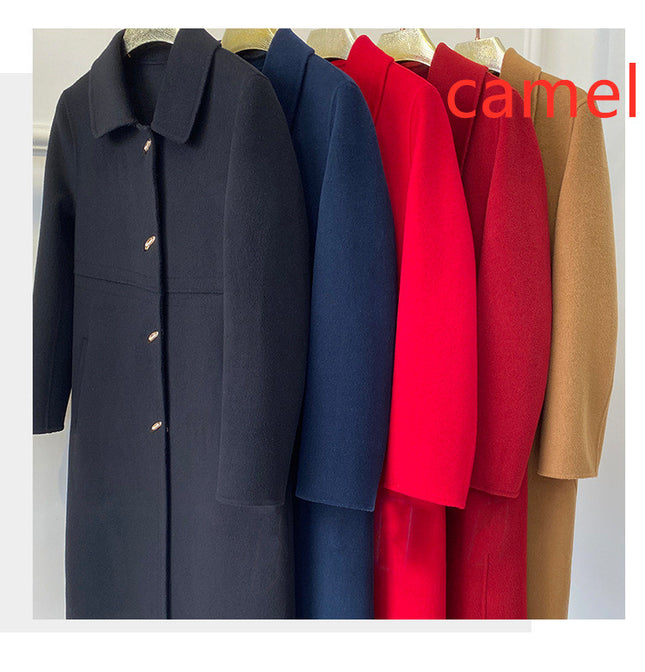 High woven double-sided cashmere coat