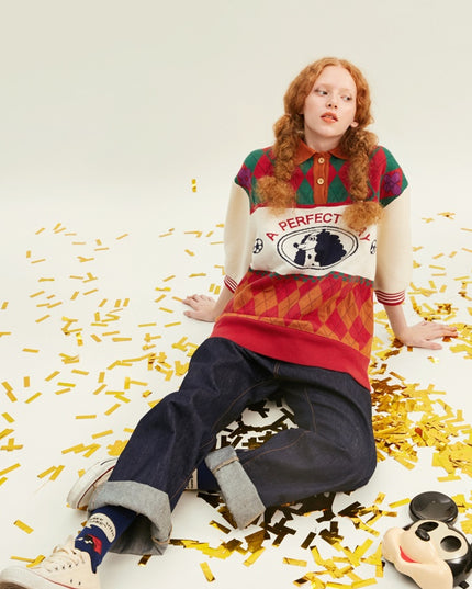 Women's Color Matching Padded Warm Sweater