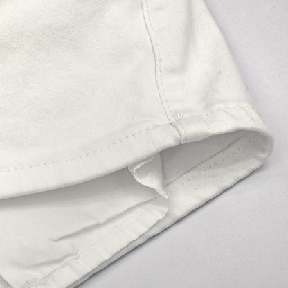 White High Waist Button Shorts Slim Fit