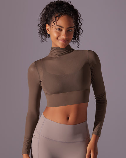 Mesh Yoga Clothes Long Sleeve Quick-drying Workout Clothes Top For Women