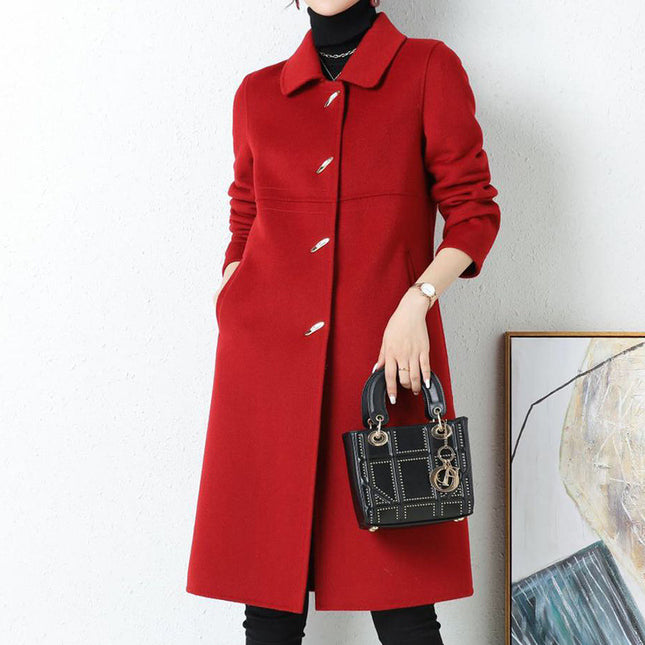 High woven double-sided cashmere coat