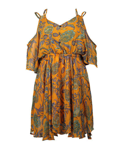 Dresses Spaghetti Strap V-neck Printed Loose Chiffon