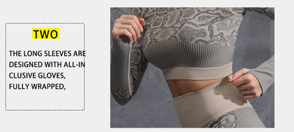 Autumn And Winter Tight-fitting Moisture Wicking Sports Suit Women Seamless Knitted  Clothes Women
