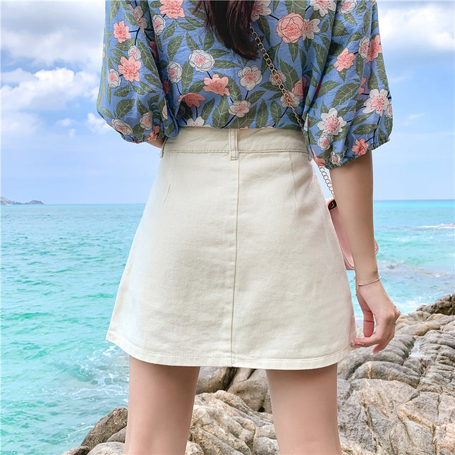 Anti-Glare High Waist Culottes A-Line Culottes