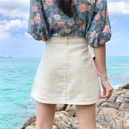 Anti-Glare High Waist Culottes A-Line Culottes