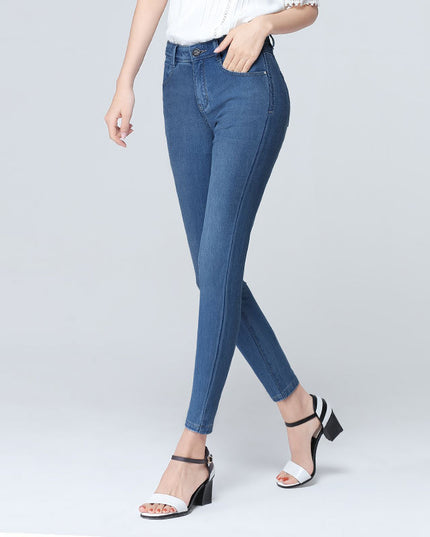 Fashion Simple Ladies Ice Silk Soft Jeans