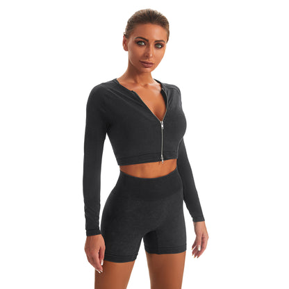 Long Sleeve Shorts Suit Net Red Women