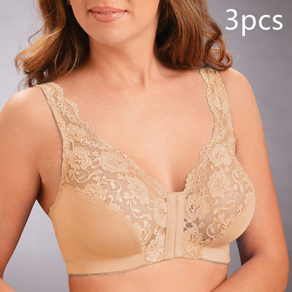 Europe And America Front Button Sports Bra Plus Size Steelless Underwear