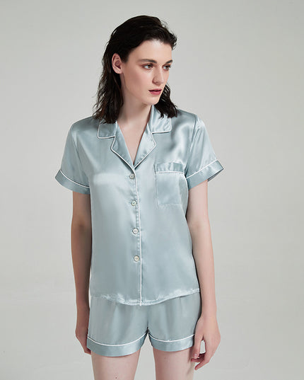 Women's Silk Short Sleeved Shorts Pajama Suit Christmas gift