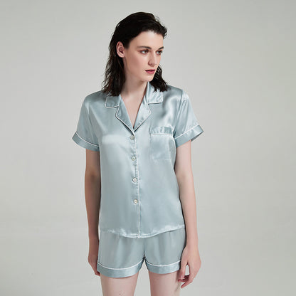 Women's Silk Short Sleeved Shorts Pajama Suit Christmas gift