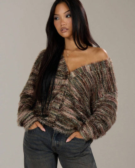 Oversized Textured Cardigan Spring Casual