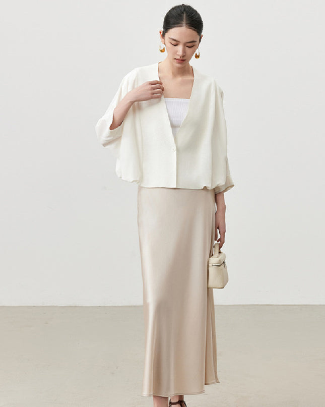 Women's Fashionable Silk High Waist Hip Skirt