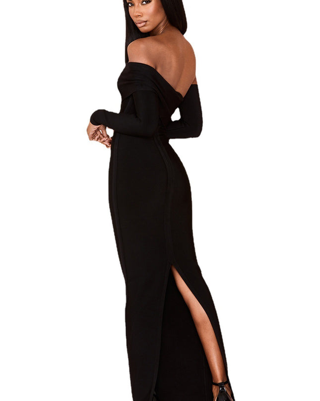 Sexy Temperament Irregular One Shoulder Split Dress