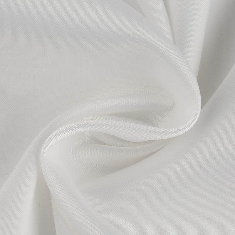 Satin-finish puff-sleeve turtleneck T-shirt top