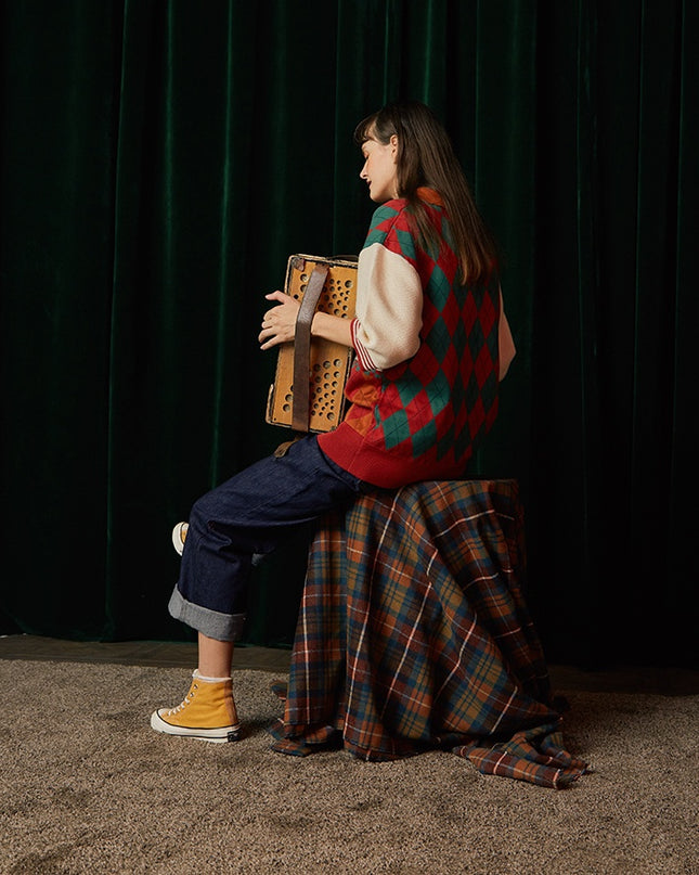 Women's Color Matching Padded Warm Sweater