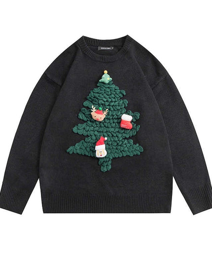 Cartoon Christmas Tree Sweater Loose Couple Sweater