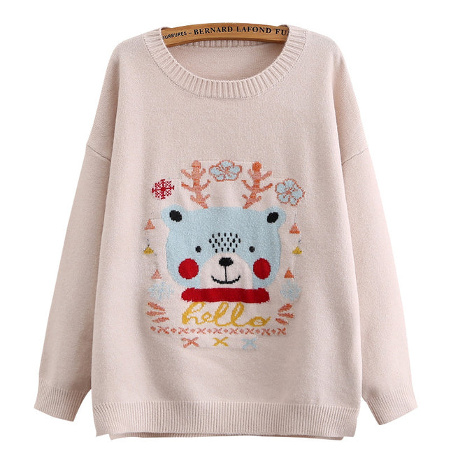 Christmas Loose round neck pullover knit bottoming shirt