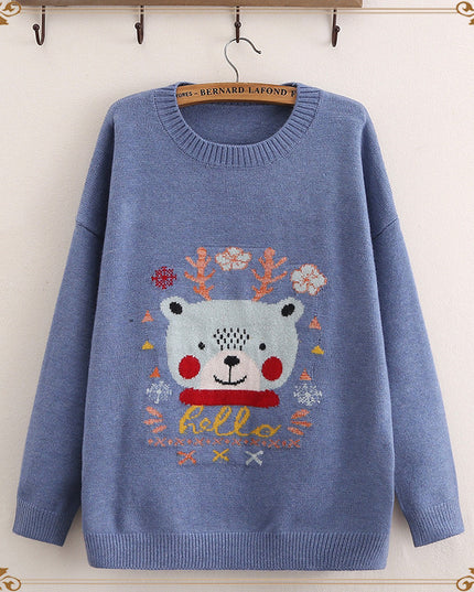 Christmas Loose round neck pullover knit bottoming shirt