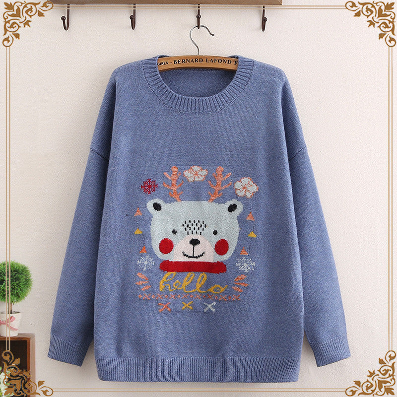 Christmas Loose round neck pullover knit bottoming shirt