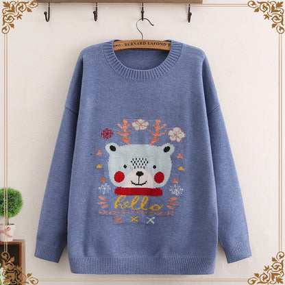 Christmas Loose round neck pullover knit bottoming shirt