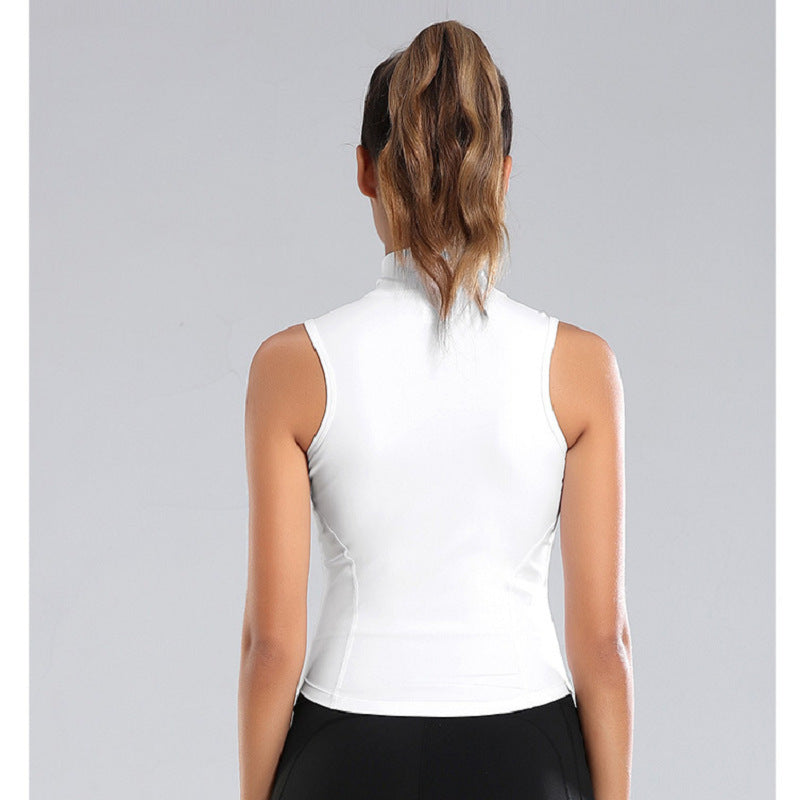 Vest style women's stand-up collar zipper vest