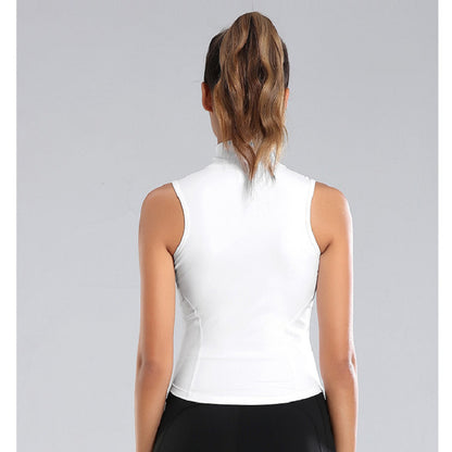 Vest style women's stand-up collar zipper vest