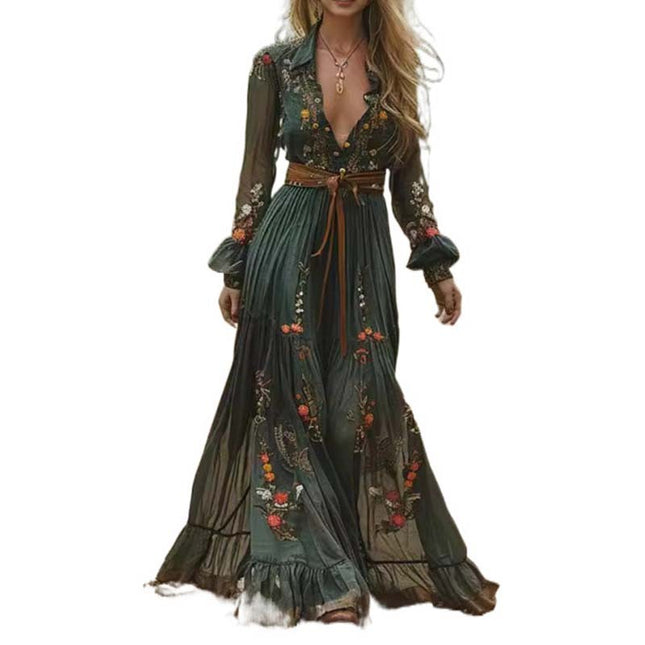 Fashion Fall Maxi Dress For Women Bohemian