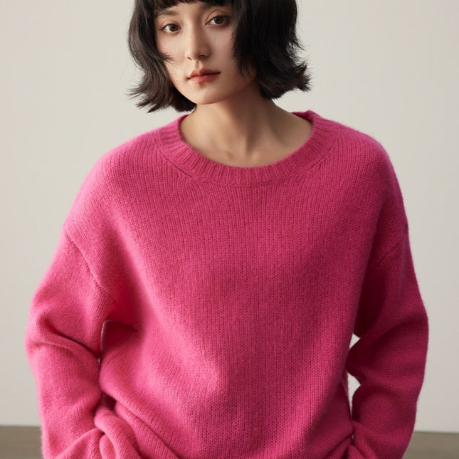 Pure Cashmere Wide Sweater Pullover Women's Thick