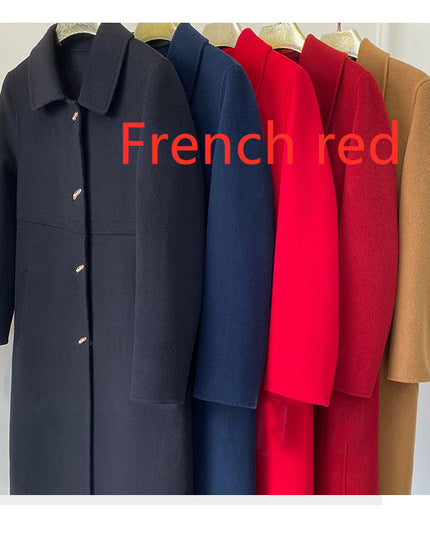 High woven double-sided cashmere coat