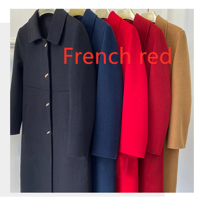 High woven double-sided cashmere coat