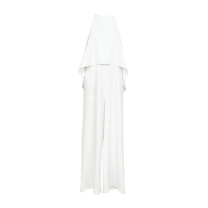 High Waist To Show Thin Temperament Chiffon One Piece Wide Leg Jumpsuit