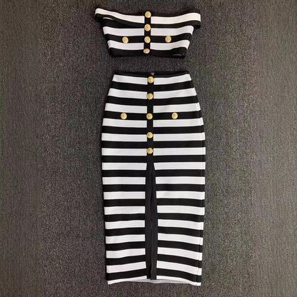 Women's Fashion Shoulder-baring Two-piece Set