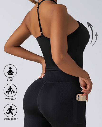 Crop Top With Built In Pads Sports Bras For Women