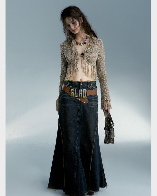 Street Hottie Fringe Knit Sweater Jacket