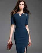 Dark blue fivequarter sleeves