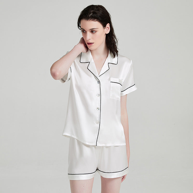 Women's Silk Short Sleeved Shorts Pajama Suit Christmas gift