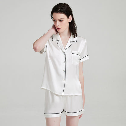 Women's Silk Short Sleeved Shorts Pajama Suit Christmas gift